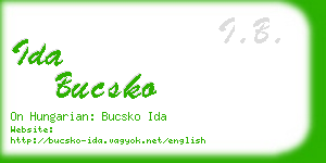 ida bucsko business card